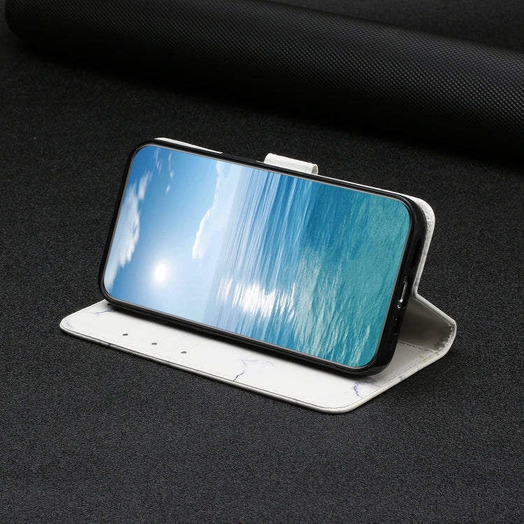 For Samsung Galaxy S25 5G Colored Drawing Marble Pattern Leather Phone Case(White Marble) by buy2fix