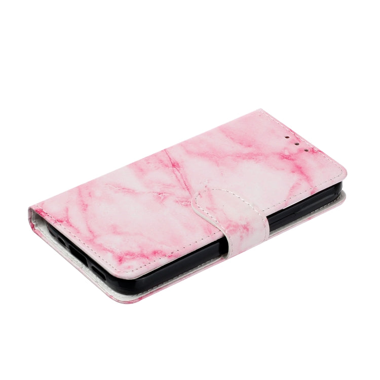For Samsung Galaxy S25 5G Colored Drawing Marble Pattern Leather Phone Case(Pink Marble) by buy2fix