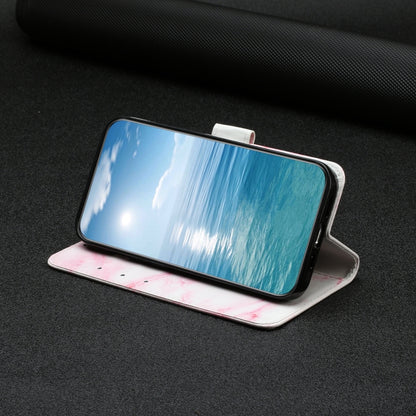 For Samsung Galaxy S25 5G Colored Drawing Marble Pattern Leather Phone Case(Pink Marble) by buy2fix