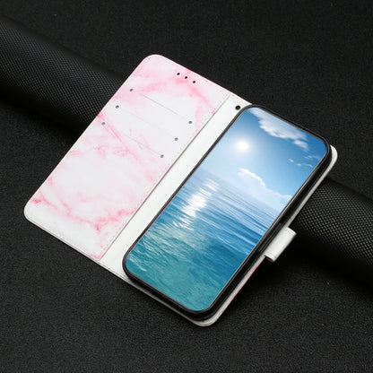 For Samsung Galaxy S25 5G Colored Drawing Marble Pattern Leather Phone Case(Pink Marble) by buy2fix