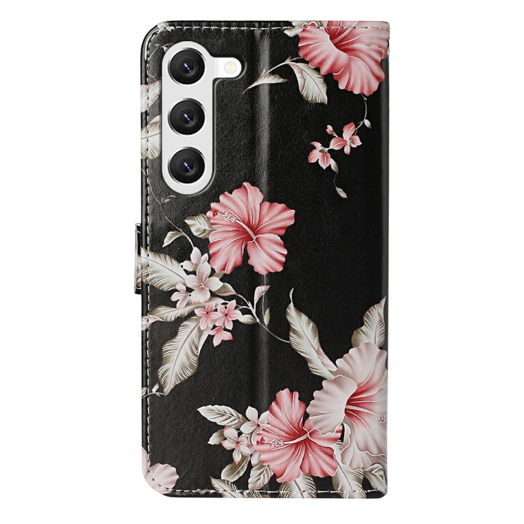 For Samsung Galaxy S25+ 5G Colored Drawing Marble Pattern Leather Phone Case(Azalea) by buy2fix