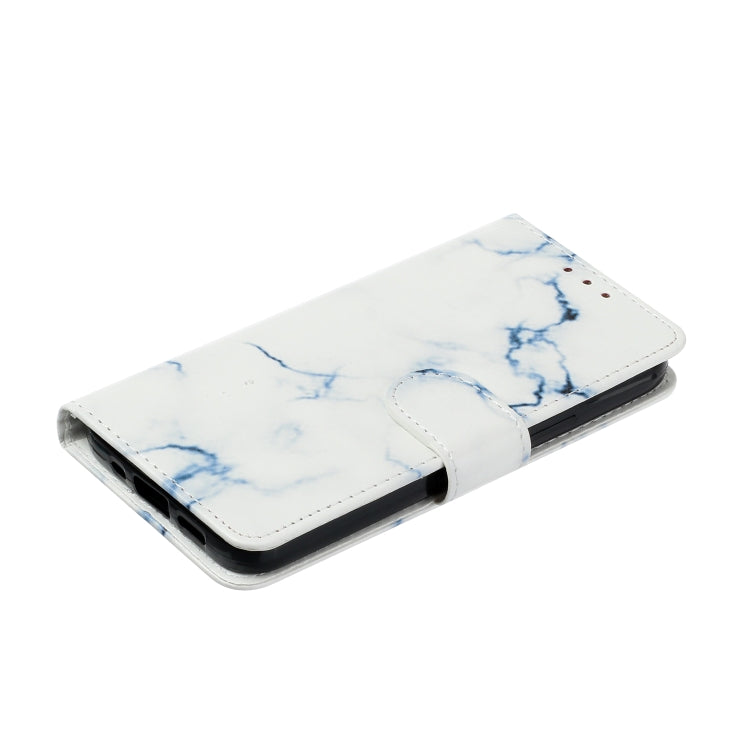 For Samsung Galaxy S25+ 5G Colored Drawing Marble Pattern Leather Phone Case(White Marble) by buy2fix