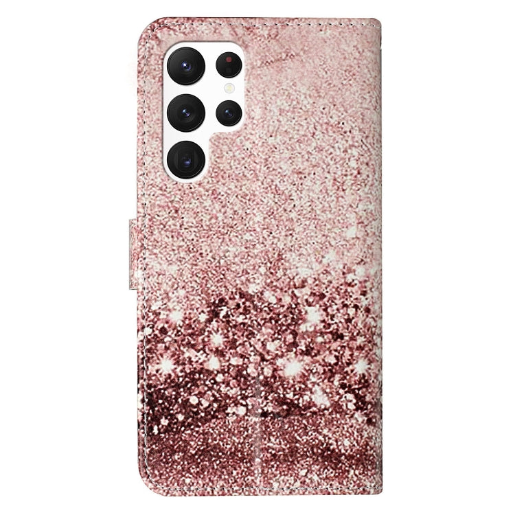 For Samsung Galaxy S25 Ultra 5G Colored Drawing Marble Pattern Leather Phone Case(Rose Gold) by buy2fix