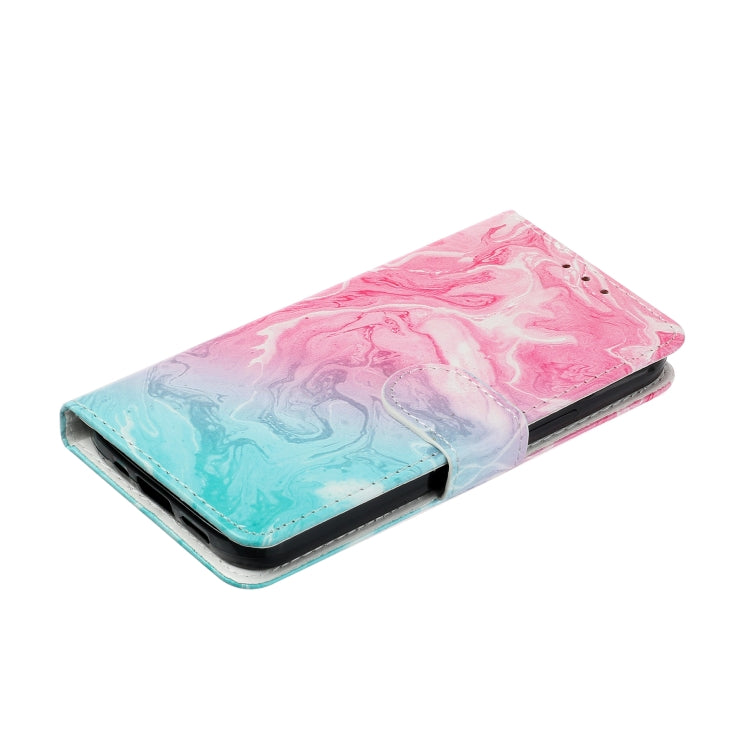 For Samsung Galaxy S25 Ultra 5G Colored Drawing Marble Pattern Leather Phone Case(Pink Green Marble) by buy2fix