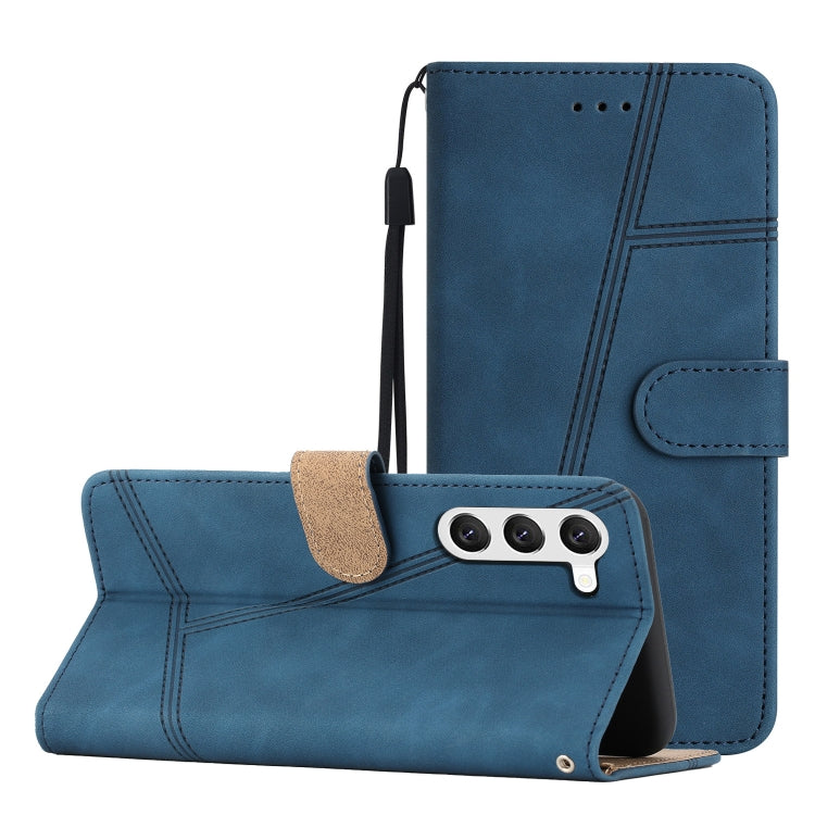For Samsung Galaxy S25 5G Skin-feel Stitching Leather Phone Case(Blue) by buy2fix