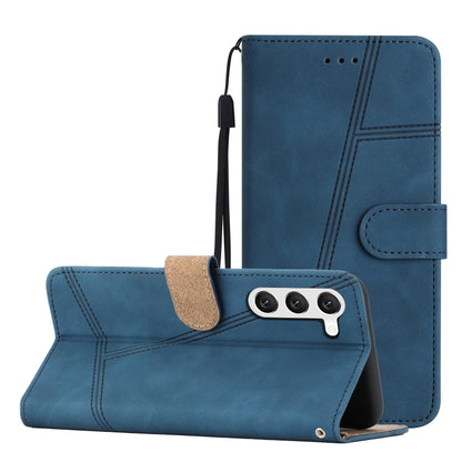 For Samsung Galaxy S25 5G Skin-feel Stitching Leather Phone Case(Blue) by buy2fix