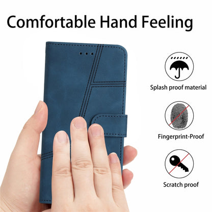 For Samsung Galaxy S25 5G Skin-feel Stitching Leather Phone Case(Blue) by buy2fix