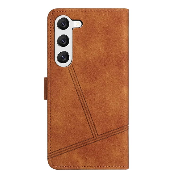 For Samsung Galaxy S25+ 5G Skin-feel Stitching Leather Phone Case(Brown) by buy2fix