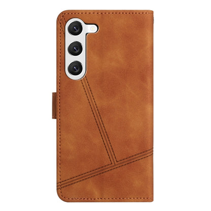 For Samsung Galaxy S25+ 5G Skin-feel Stitching Leather Phone Case(Brown) by buy2fix