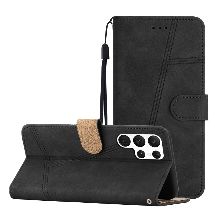 For Samsung Galaxy S25 Ultra 5G Skin-feel Stitching Leather Phone Case(Black) by buy2fix
