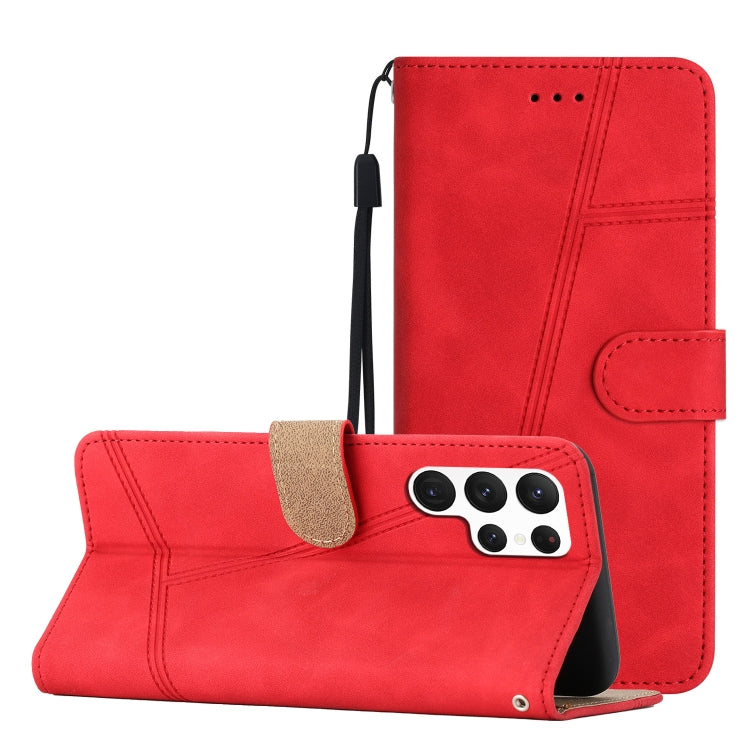 For Samsung Galaxy S25 Ultra 5G Skin-feel Stitching Leather Phone Case(Red) by buy2fix