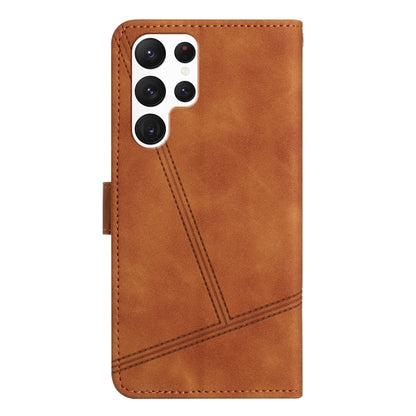 For Samsung Galaxy S25 Ultra 5G Skin-feel Stitching Leather Phone Case(Brown) by buy2fix