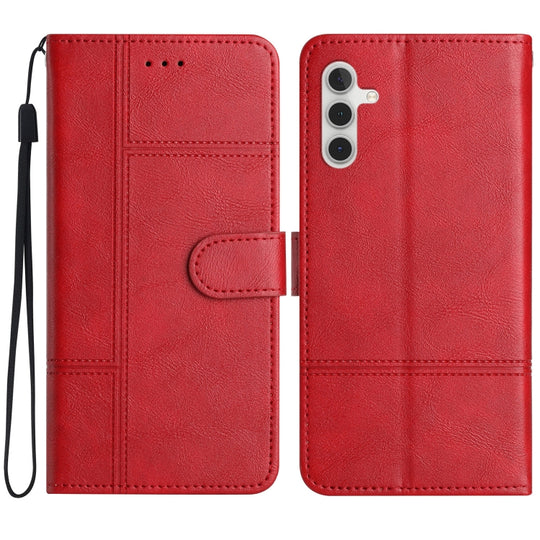 For Samsung Galaxy A56 5G Cowhide Texture Stitching Leather Phone Case(Red)