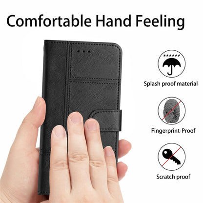 For Samsung Galaxy S25 5G Cowhide Texture Stitching Leather Phone Case(Black) by buy2fix