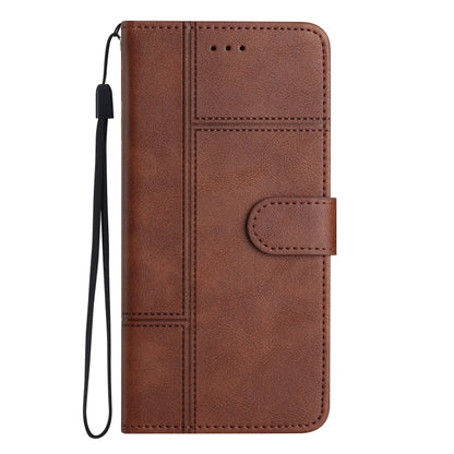 For Samsung Galaxy S25 5G Cowhide Texture Stitching Leather Phone Case(Coffee) by buy2fix