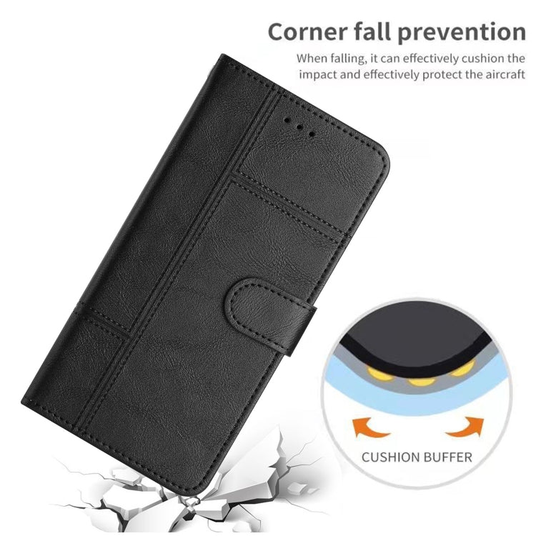For Samsung Galaxy S25+ 5G Cowhide Texture Stitching Leather Phone Case(Black) by buy2fix