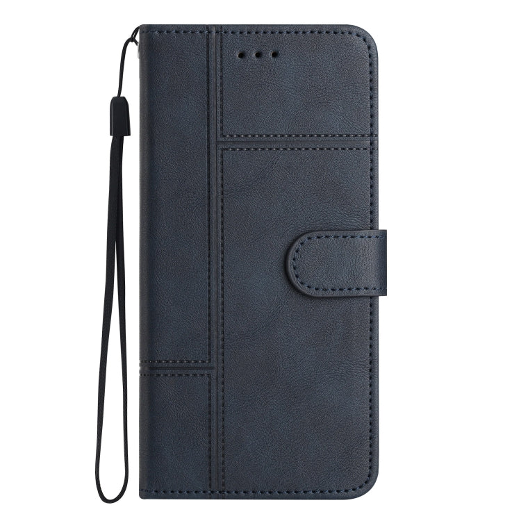 For Samsung Galaxy S25+ 5G Cowhide Texture Stitching Leather Phone Case(Dark Blue) by buy2fix