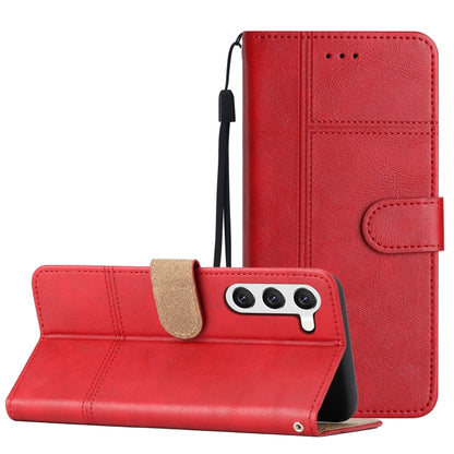For Samsung Galaxy S25+ 5G Cowhide Texture Stitching Leather Phone Case(Red) by buy2fix