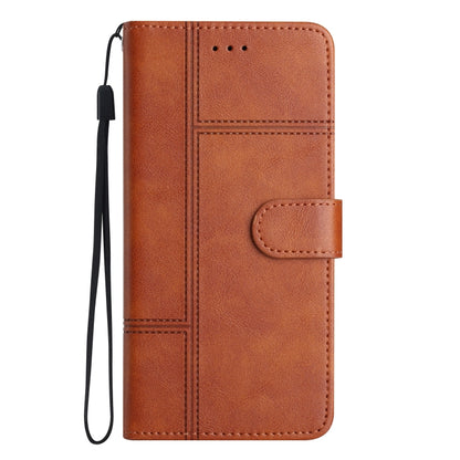For Samsung Galaxy S25 Ultra 5G Cowhide Texture Stitching Leather Phone Case(Brown) by buy2fix