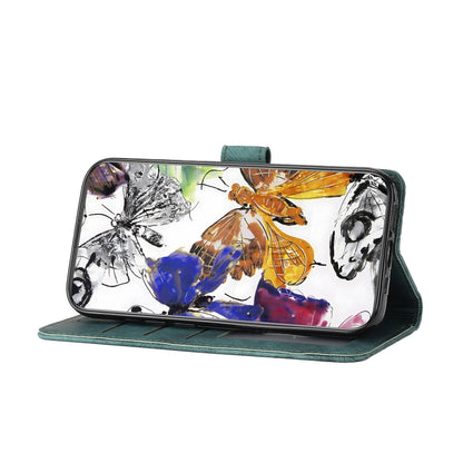 For Samsung Galaxy S25+ 5G Skin-feel Embossed Butterfly Leather Phone Case(Green) by buy2fix