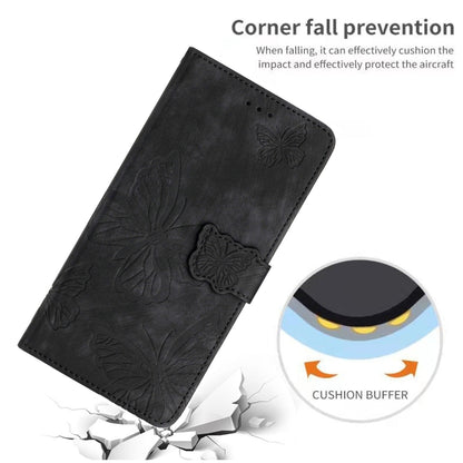 For Samsung Galaxy S25 Ultra 5G Skin-feel Embossed Butterfly Leather Phone Case(Black) by buy2fix