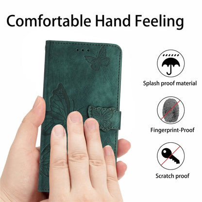 For Samsung Galaxy S25 Ultra 5G Skin-feel Embossed Butterfly Leather Phone Case(Green) by buy2fix