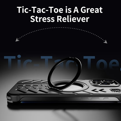 For iPhone 16 Pro Max Knight Series Alloy Cooling MagSafe Phone Case(Black) - iPhone 16 Pro Max Cases by buy2fix | Online Shopping UK | buy2fix