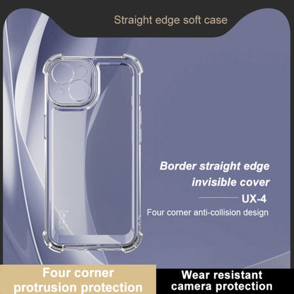 For iPhone 15 imak UX-4 Series Four-corner Shockproof Phone Case(Transparent) - iPhone 15 Cases by imak | Online Shopping UK | buy2fix