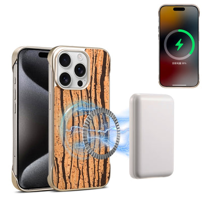 For iPhone 15 Pro Max Denior A18 WoodenPaint MagSafe Phone Case(Tree Pattern) - iPhone 15 Pro Max Cases by Denior | Online Shopping UK | buy2fix