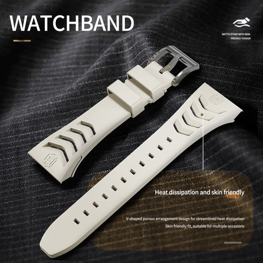 For Apple Watch 44mm / 45mm RedPepper Armor Metal Case Integrated Silicone Watch Band(Sliver White) - Watch Cases by RedPepper | Online Shopping UK | buy2fix