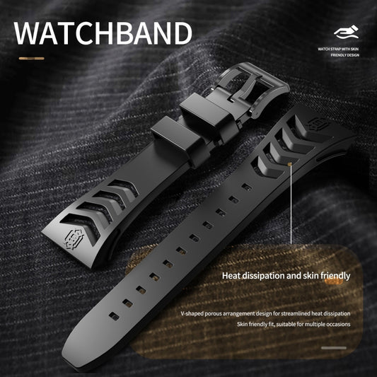 For Apple Watch 44mm / 45mm RedPepper Armor Metal Case Integrated Silicone Watch Band(Black) - Watch Cases by RedPepper | Online Shopping UK | buy2fix