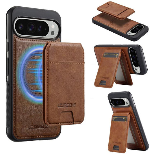For Google Pixel 10 / 10 Pro LC.IMEEKE L3 Series Detachable RFID Card Bag Magsafe Phone Case(Brown) - Google Cases by LC.IMEEKE | Online Shopping UK | buy2fix