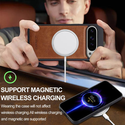 For Google Pixel 10 / 10 Pro LC.IMEEKE L3 Series Detachable RFID Card Bag Magsafe Phone Case(Brown) - Google Cases by LC.IMEEKE | Online Shopping UK | buy2fix