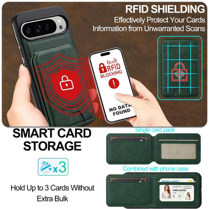 For Google Pixel 10 / 10 Pro LC.IMEEKE L3 Series Detachable RFID Card Bag Magsafe Phone Case(Green) - Google Cases by LC.IMEEKE | Online Shopping UK | buy2fix