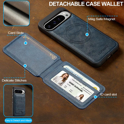 For Google Pixel 10 Pro XL LC.IMEEKE L3 Series Detachable RFID Card Bag Magsafe Phone Case(Blue) - Google Cases by LC.IMEEKE | Online Shopping UK | buy2fix