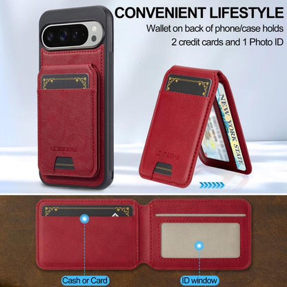 For Google Pixel 10 Pro XL LC.IMEEKE L3 Series Detachable RFID Card Bag Magsafe Phone Case(Red) - Google Cases by LC.IMEEKE | Online Shopping UK | buy2fix