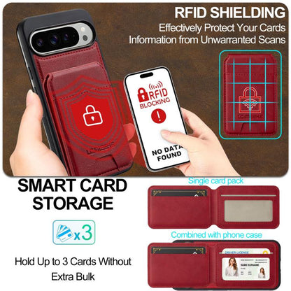 For Google Pixel 10 Pro XL LC.IMEEKE L3 Series Detachable RFID Card Bag Magsafe Phone Case(Red) - Google Cases by LC.IMEEKE | Online Shopping UK | buy2fix