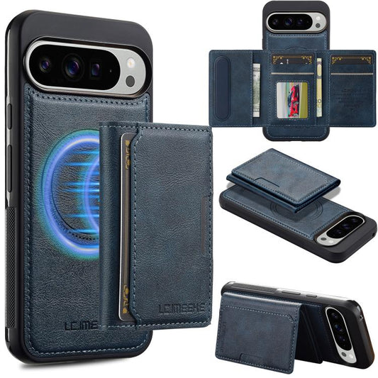 For Google Pixel 10 / 10 Pro LC.IMEEKE L5 Series Detachable RFID Card Bag Magsafe Phone Case(Blue) - Google Cases by LC.IMEEKE | Online Shopping UK | buy2fix