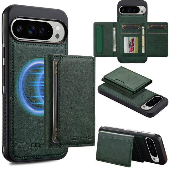 For Google Pixel 10 / 10 Pro LC.IMEEKE L5 Series Detachable RFID Card Bag Magsafe Phone Case(Green)