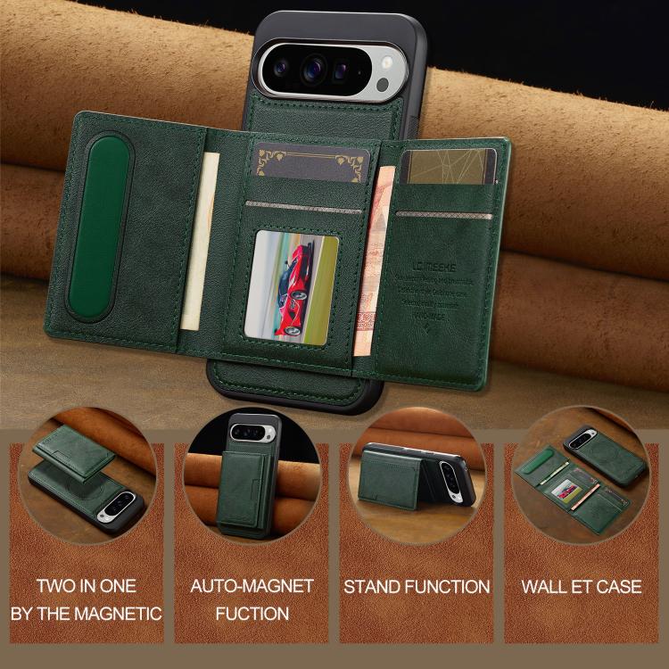 For Google Pixel 10 / 10 Pro LC.IMEEKE L5 Series Detachable RFID Card Bag Magsafe Phone Case(Green) - Google Cases by LC.IMEEKE | Online Shopping UK | buy2fix