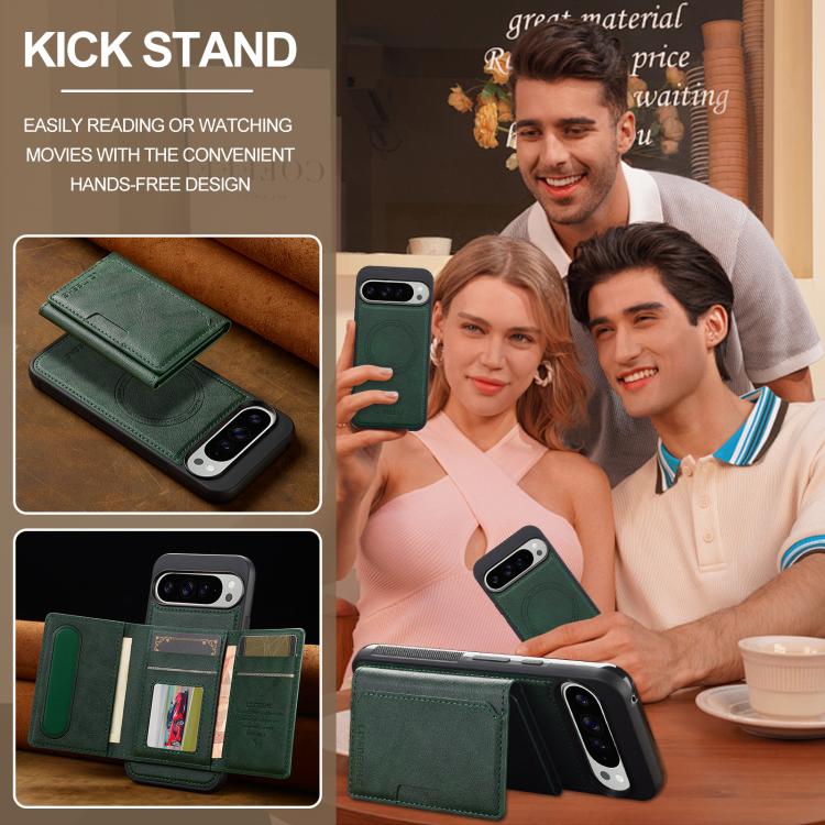 For Google Pixel 10 / 10 Pro LC.IMEEKE L5 Series Detachable RFID Card Bag Magsafe Phone Case(Green) - Google Cases by LC.IMEEKE | Online Shopping UK | buy2fix