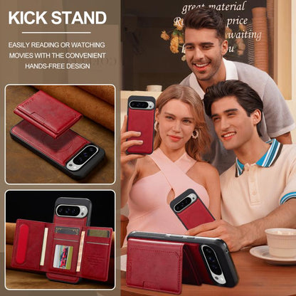 For Google Pixel 10 / 10 Pro LC.IMEEKE L5 Series Detachable RFID Card Bag Magsafe Phone Case(Red) - Google Cases by LC.IMEEKE | Online Shopping UK | buy2fix