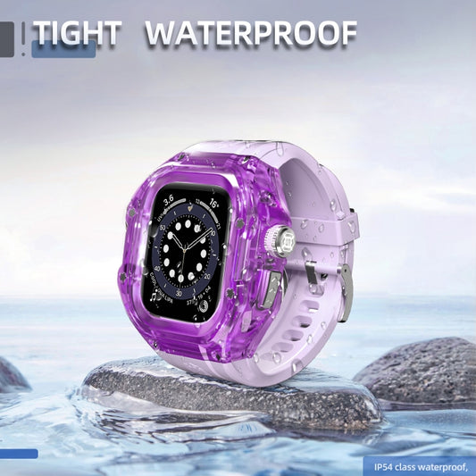 For Apple Watch Ultra 3 / 2 / 1 49mm RedPepper Armor Metal Case Integrated Silicone Watch Band(Clear Purple) - Watch Cases by RedPepper | Online Shopping UK | buy2fix