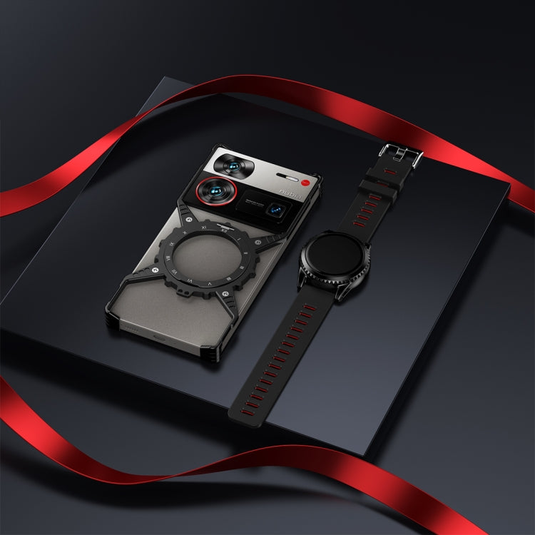 For ZTE nubia Z60 Ultra / Z60 Ultra Leading Gear Magnetic Holder Borderless Metal Phone Case(Black) - ZTE Cases by buy2fix | Online Shopping UK | buy2fix