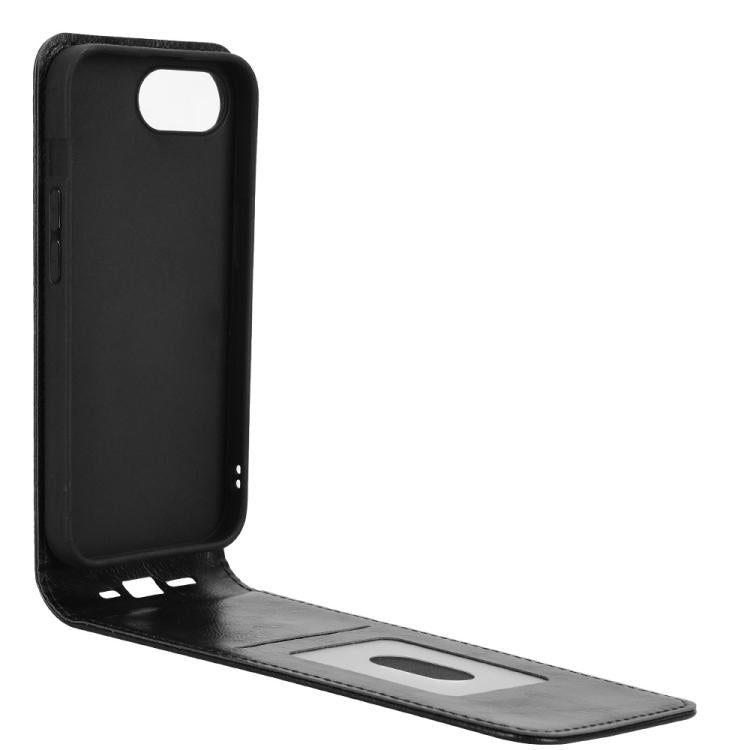 For iPhone 16e Magnetic Vertical Flip Leather Phone Case(Black) - iPhone 16e Cases by buy2fix | Online Shopping UK | buy2fix