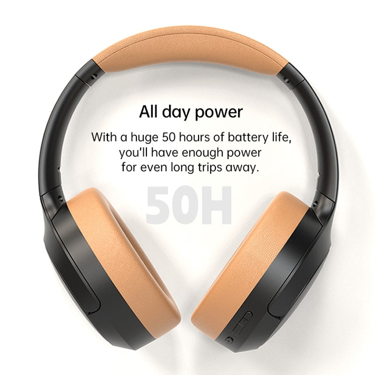 BT056 Noise Reduction Sports Stereo Wireless Deep Bass On-Ear Bluetooth Earphone(White Brown) - Bluetooth Earphone by buy2fix | Online Shopping UK | buy2fix