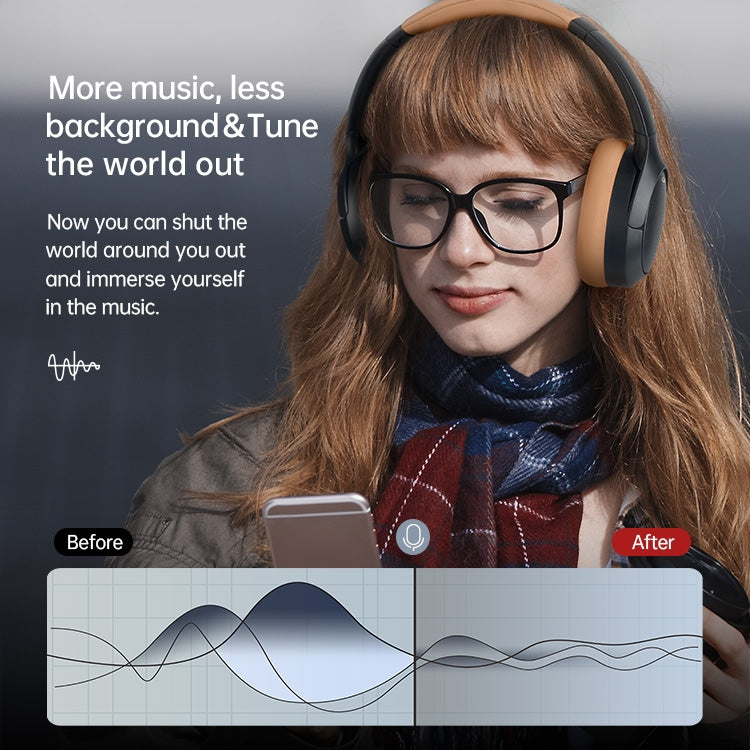 BT056 Noise Reduction Sports Stereo Wireless Deep Bass On-Ear Bluetooth Earphone(Black Brown) - Bluetooth Earphone by buy2fix | Online Shopping UK | buy2fix