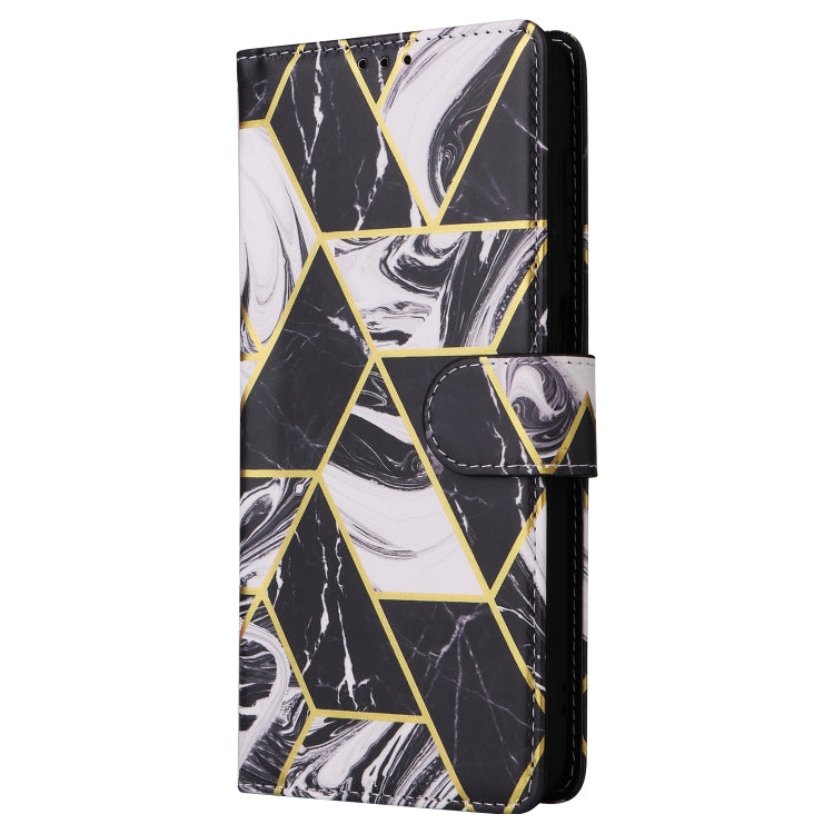 For Samsung Galaxy S25 5G Marble Bronzing Stitching Leather Phone Case(Black) by buy2fix