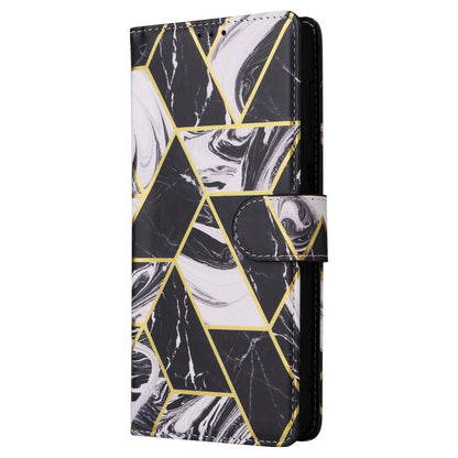 For Samsung Galaxy S25 5G Marble Bronzing Stitching Leather Phone Case(Black) by buy2fix