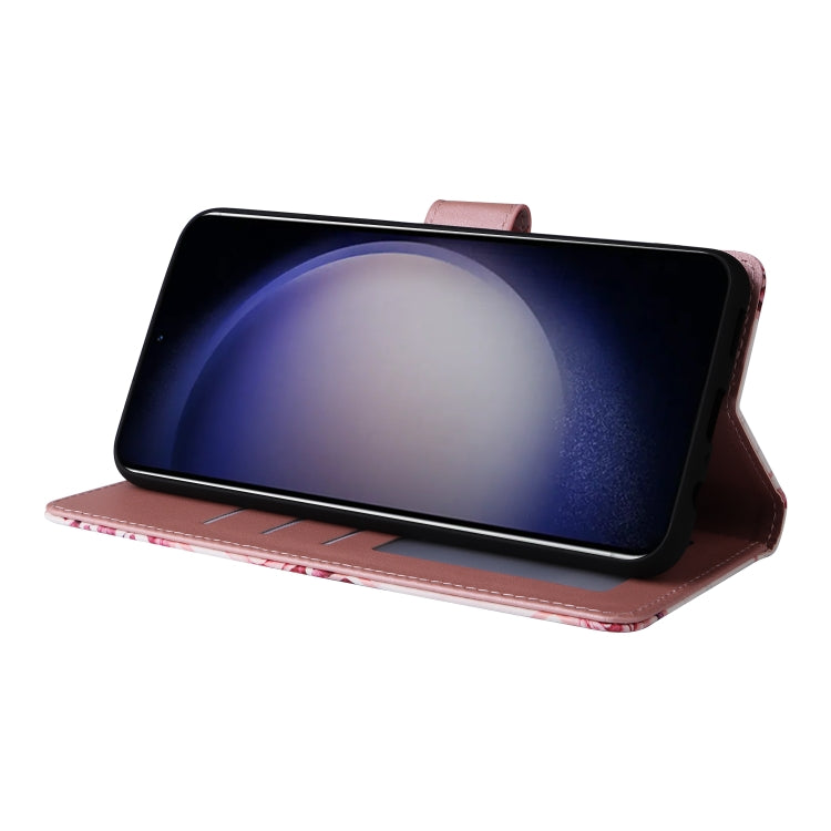 For Samsung Galaxy S25 5G Marble Bronzing Stitching Leather Phone Case(Rose Gold) by buy2fix